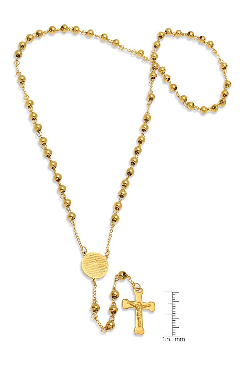 18k Gold Plated Rosary Necklace, Alternate, color, GOLD