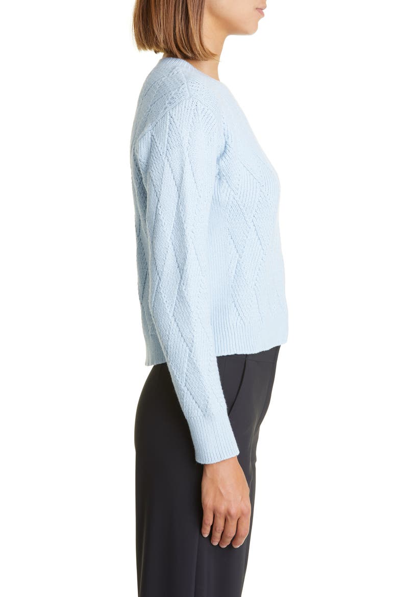 Diamond Stitch Crewneck Sweater, Alternate, color, BLUE