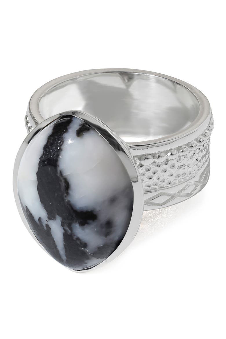 Silver Plate Ring, Alternate, color, BLACK