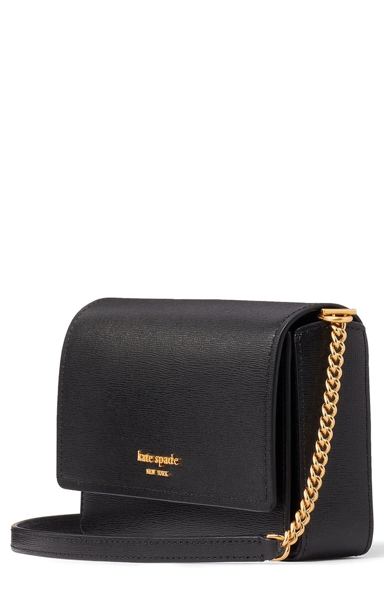 Kate Spade New York morgan leather wallet on a chain, Alternate, color, Black
