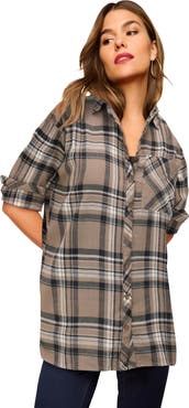 Roaman's Plaid Flannel Tunic