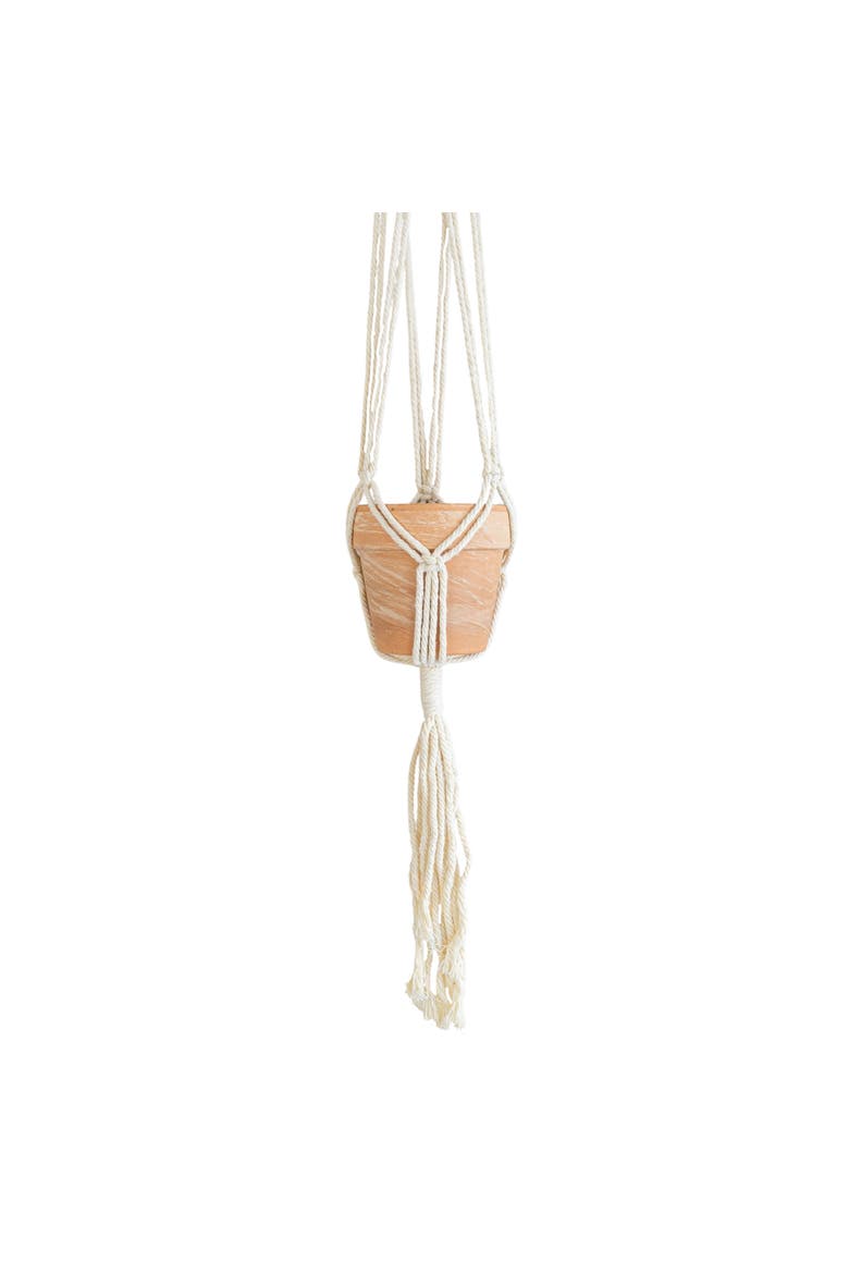 Macrame White Cotton Plant Hanger Rope 47", Alternate, color, White