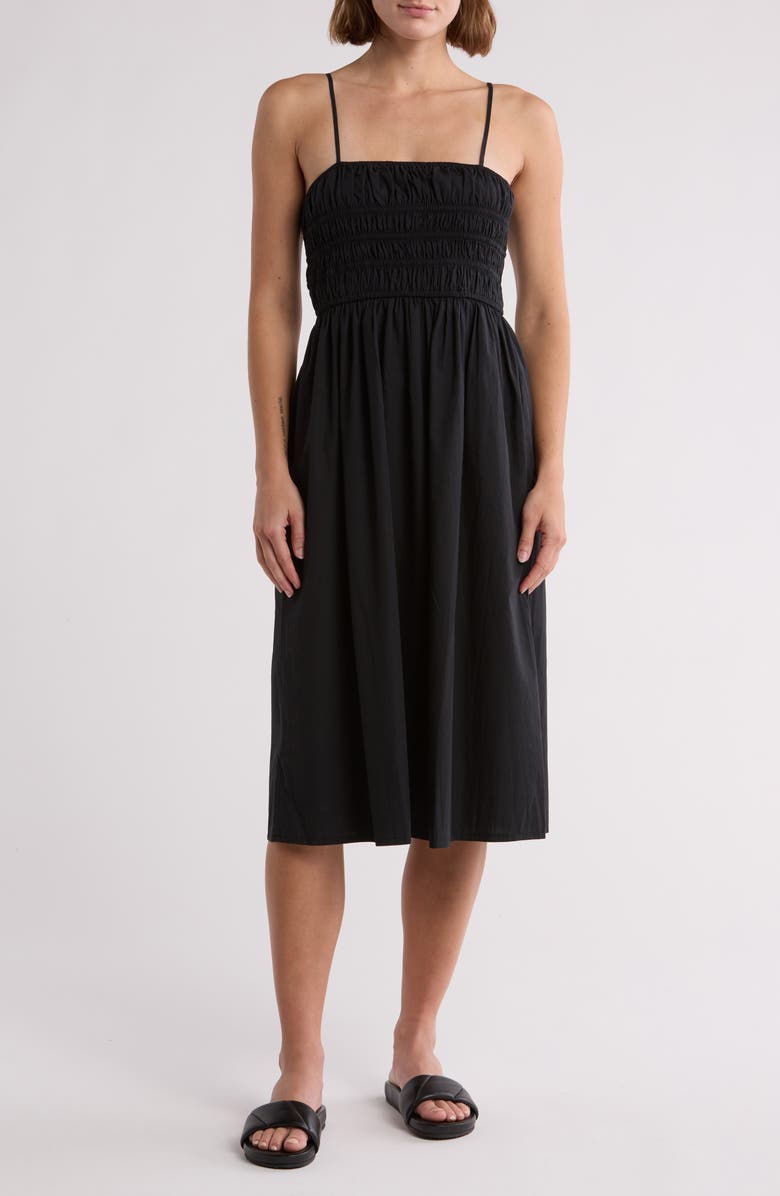 strapless faux leather midi dress Intuition Strapless Faux Leather Dress Black