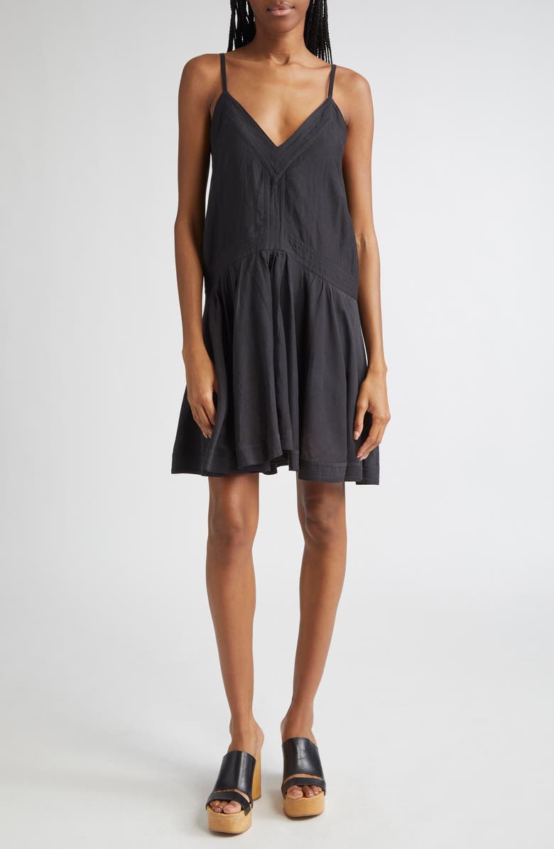Isabel Marant Étoile Danielle Cotton Blend Minidress, Main, color, Black