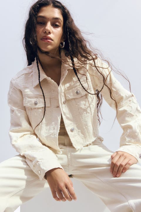 Cropped Twill Jacket