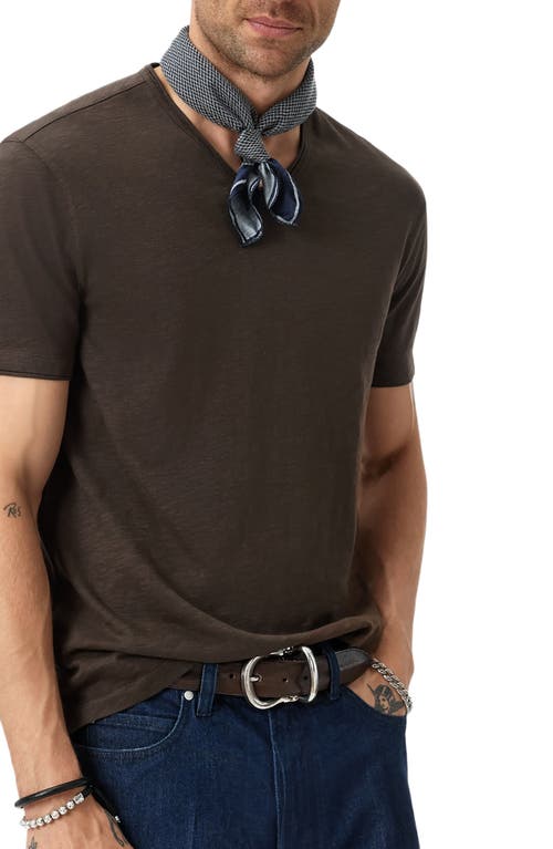 John Varvatos Miles Slub Organic Cotton T-shirt In Brown