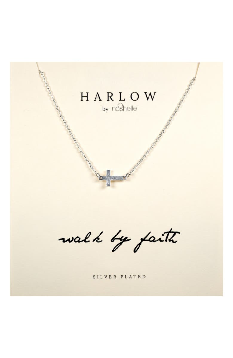 Nashelle HARLOW by Nashelle Sideways Cross Boxed Necklace, Main, color,