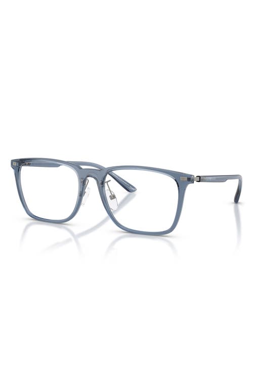 Emporio Armani 55mm Pillow Optical Glasses In Blue