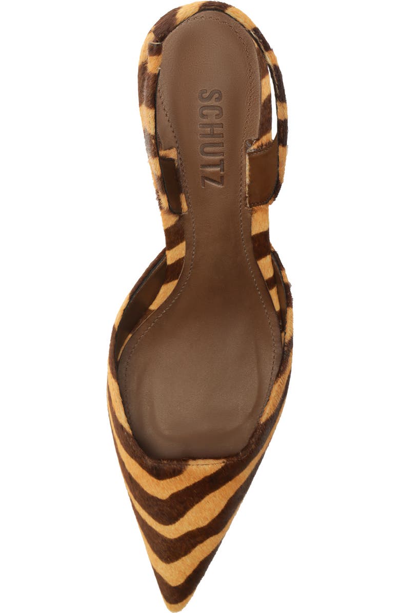 Schutz Paola Mid Slingback Pointed Toe Pump, Alternate, color, Natural Calf Hair