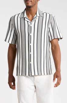 Relaxed Fit Stripe Camp Shirt