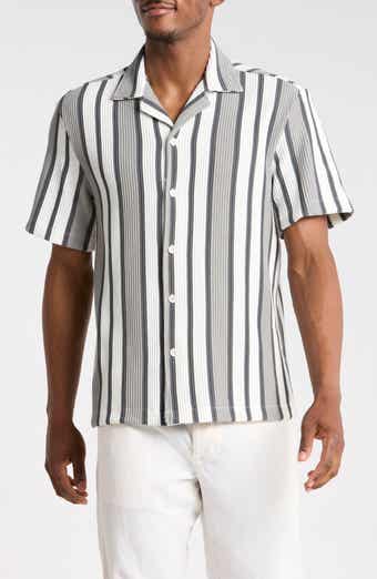 Relaxed Fit Stripe Camp Shirt