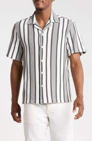 Cactus Man Relaxed Fit Stripe Camp Shirt