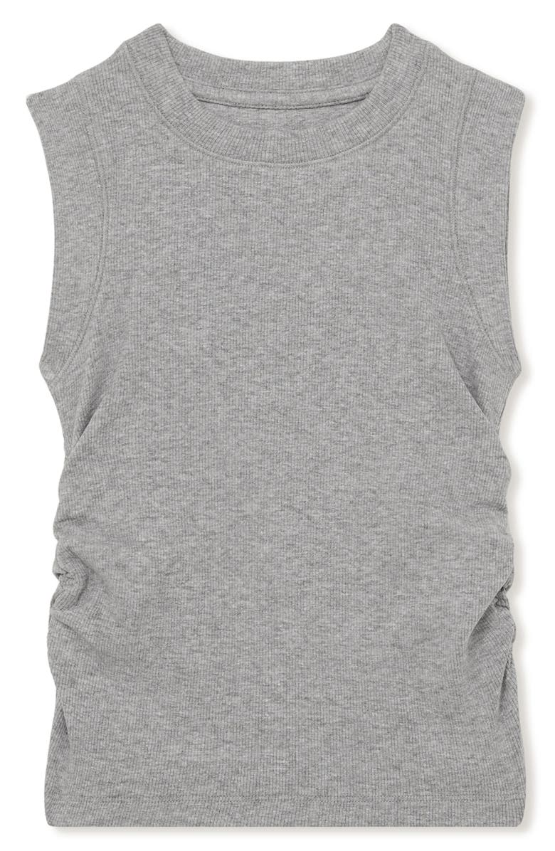 Reiss Kids' Ruched Stretch Cotton Tank, Main, color, Grey