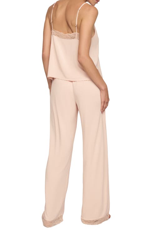 Eberjey Kari Lace Trim Long Pajamas In Neutral