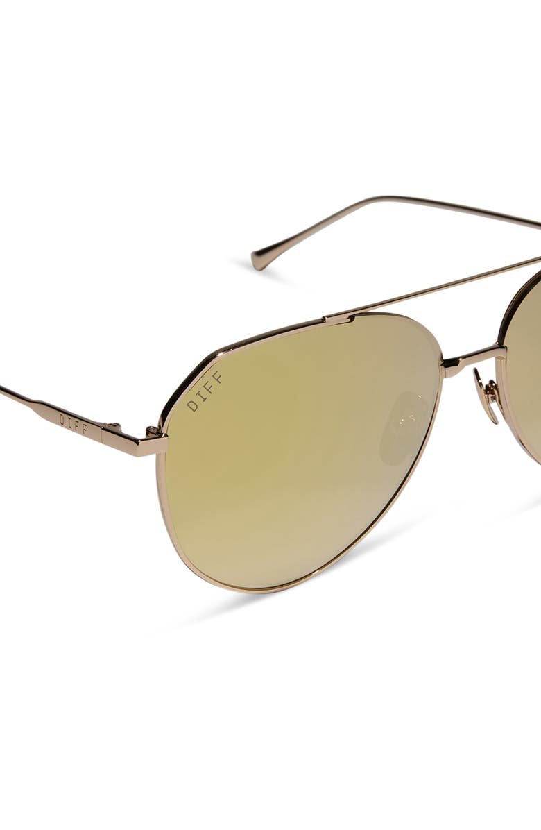 DIFF Dash 69mm Oversize Polarized Mirrored Aviator Sunglasses, Alternate, color, Gold