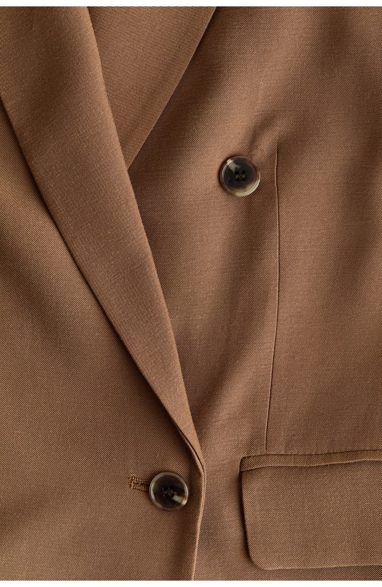 H&M Double-breasted Blazer, Alternate, color, Brown
