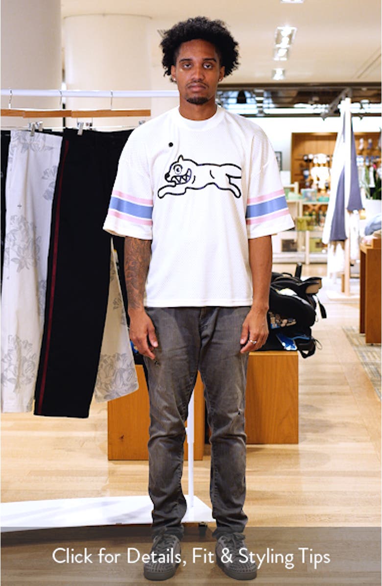 Hike Oversize Running Dog Mesh Graphic T-Shirt, sales video thumbnail