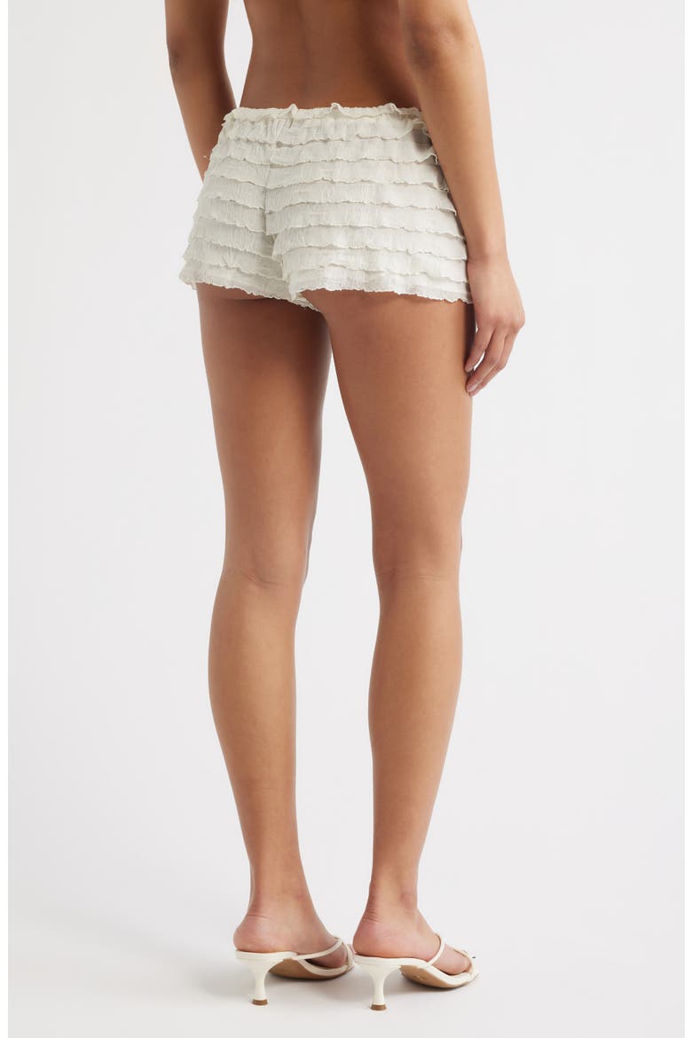Fia Tiered Ruffle Shorts, Alternate, color, OFF WHITE