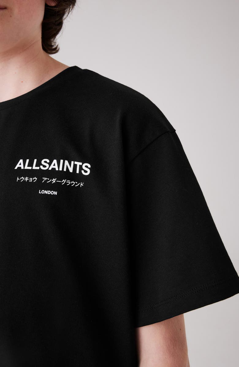 smALLSAINTS by ALLSAINTS Kids' Oversize Underground Logo Graphic T-Shirt, Alternate, color, Black