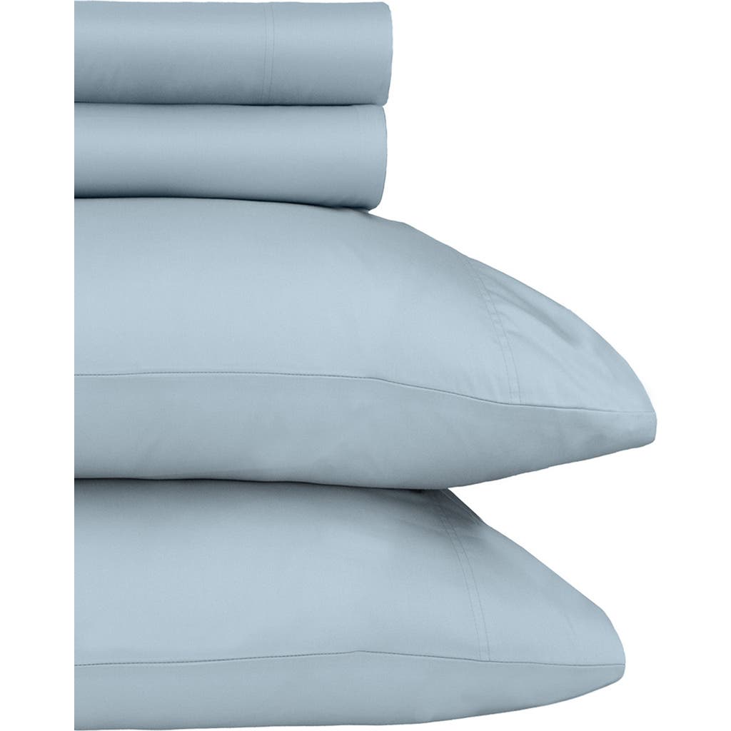 California Design Den Signature Comfort 100% Egyptian Cotton Soft Sateen Sheet Set In Blue