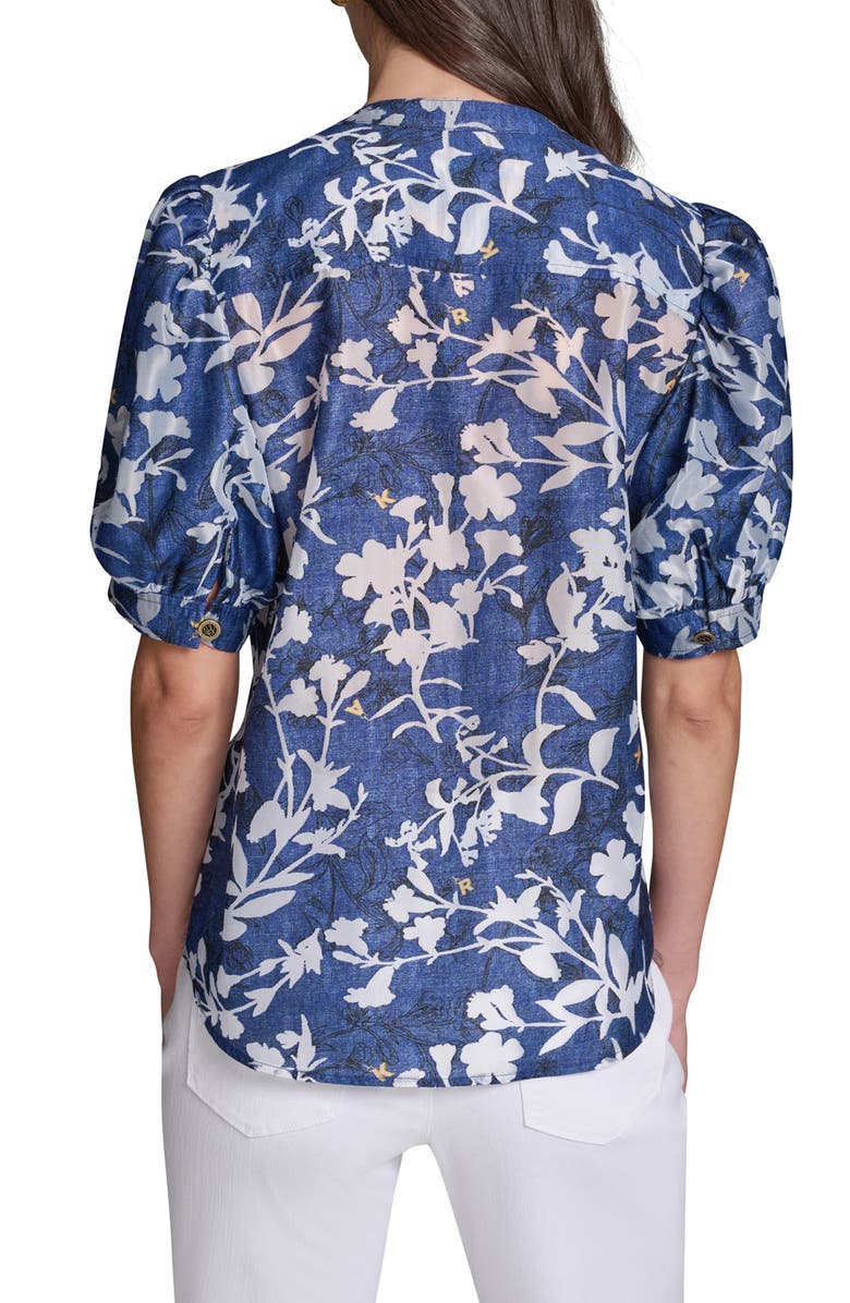 KARL LAGERFELD PARIS Print Puff Sleeve Shirt, Alternate, color,