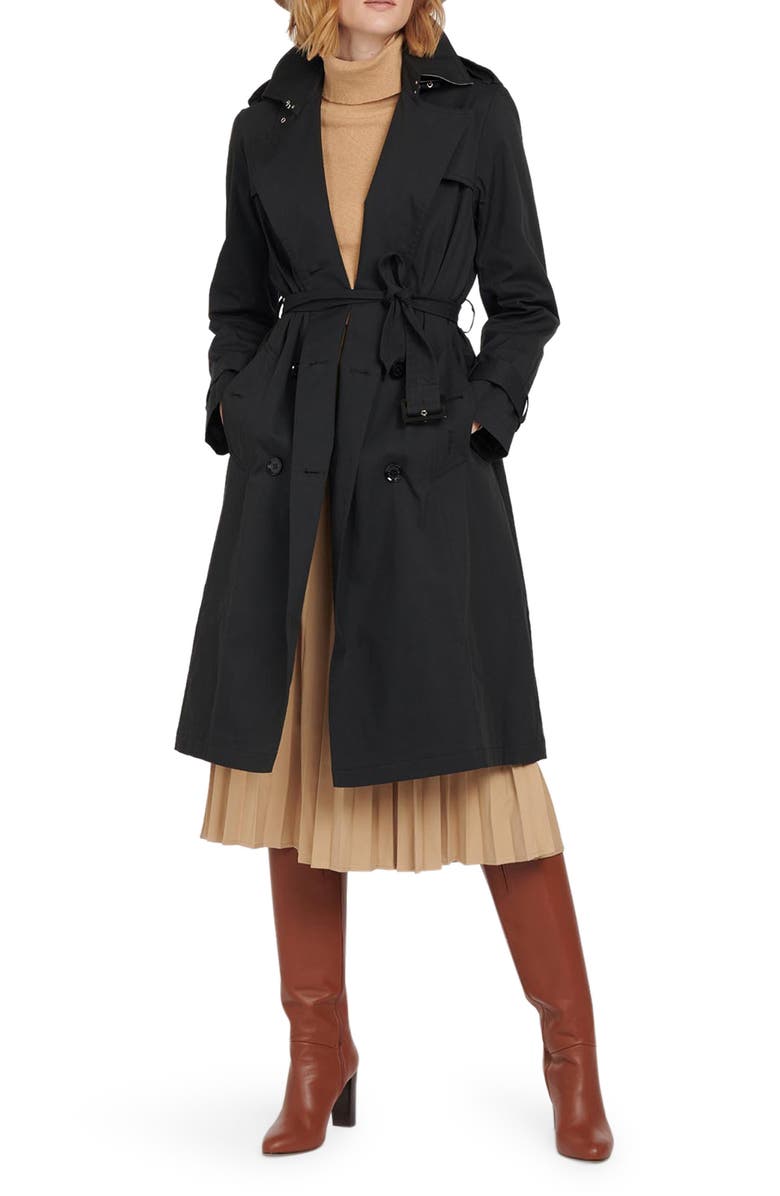 Barbour Flodden Belted Double Breasted Trench Coat, Main, color, 