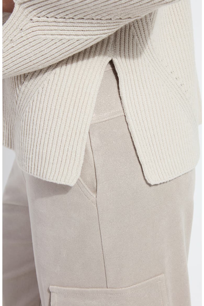 Ximena Cozy V-Neck Rib Sweater, Alternate, color, SOFT TAUPE