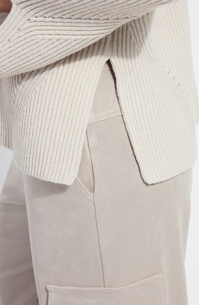 Lysse Ximena Cozy V-Neck Rib Sweater, Alternate, color, Soft Taupe