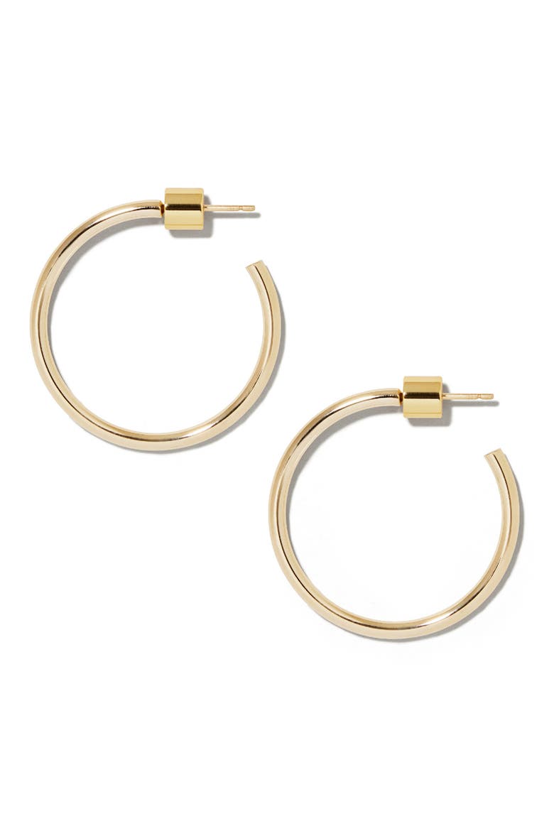 Thread Mini Hoops, 1-Inch, Main, color, GOLD