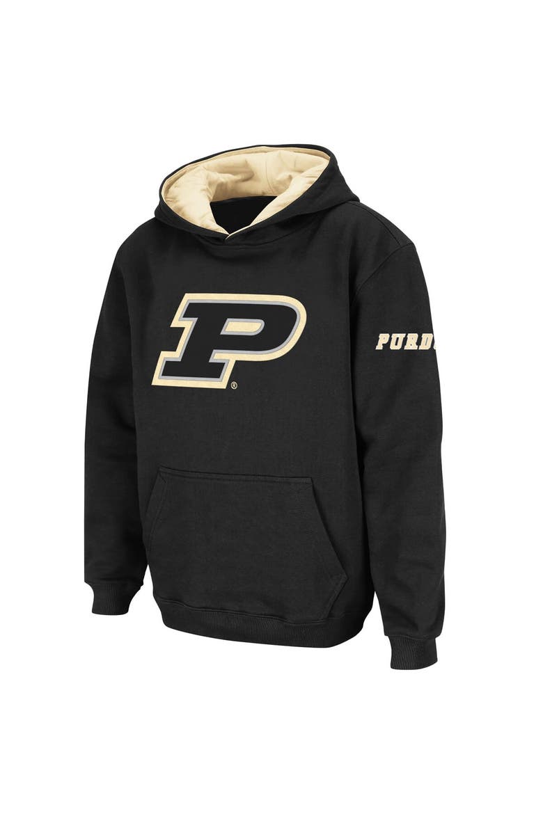 Youth Stadium Athletic Black Purdue Boilermakers Big Logo Pullover Hoodie, Alternate, color, Black