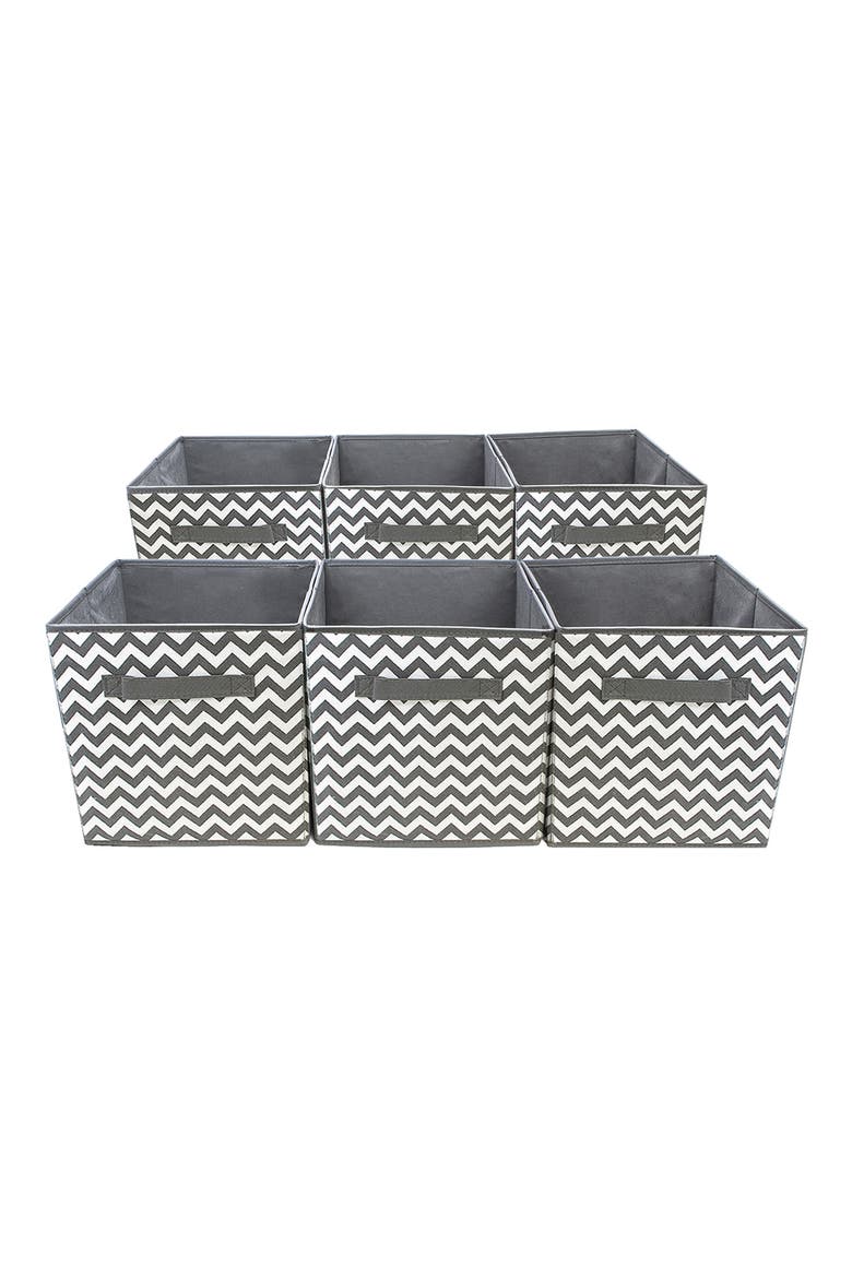Foldable Storage Cube - Set of 6, Main, color, GREY PATTERN