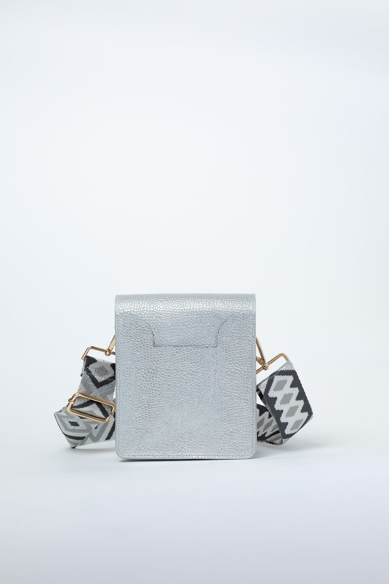 Patty Metallic Leather Crossbody Bag, Alternate, color, Silver