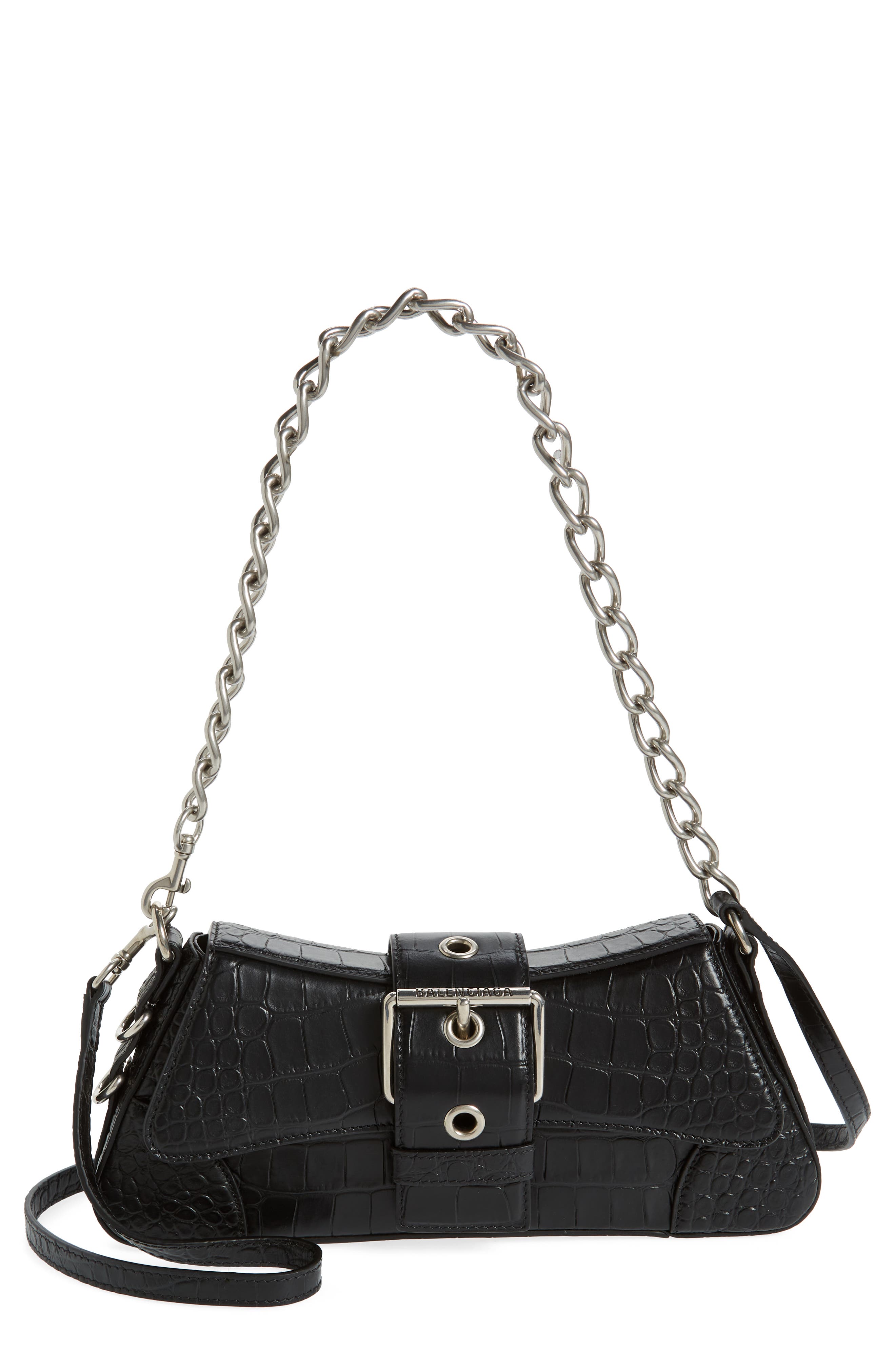 Balenciaga Small Lindsay Shoulder Bag, Main, color, Black