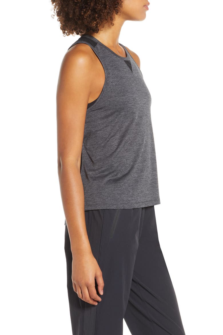 Impact Run Mesh Tank, Alternate, color, BLACK HEATHER