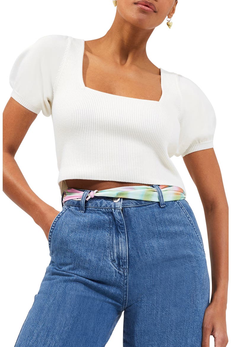 Jaida Puff Sleeve Sweater, Main, color, SUMMER WHITE