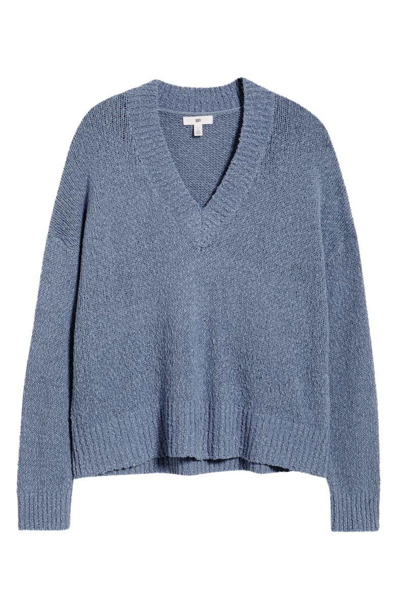 BP. Oversize V-Neck Sweater, Alternate, color, Blue Troposphere