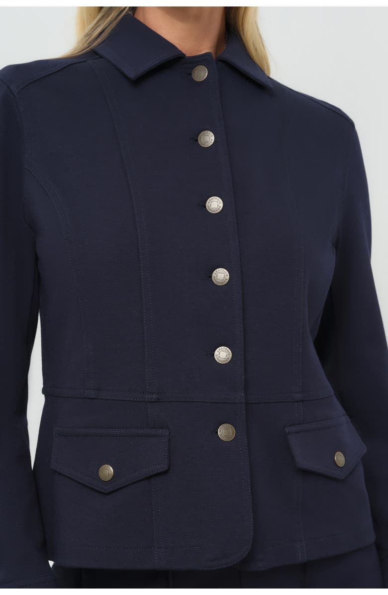 Anatomie Caprice Ponte Cropped Tailored Jacket, Alternate, color, Navy