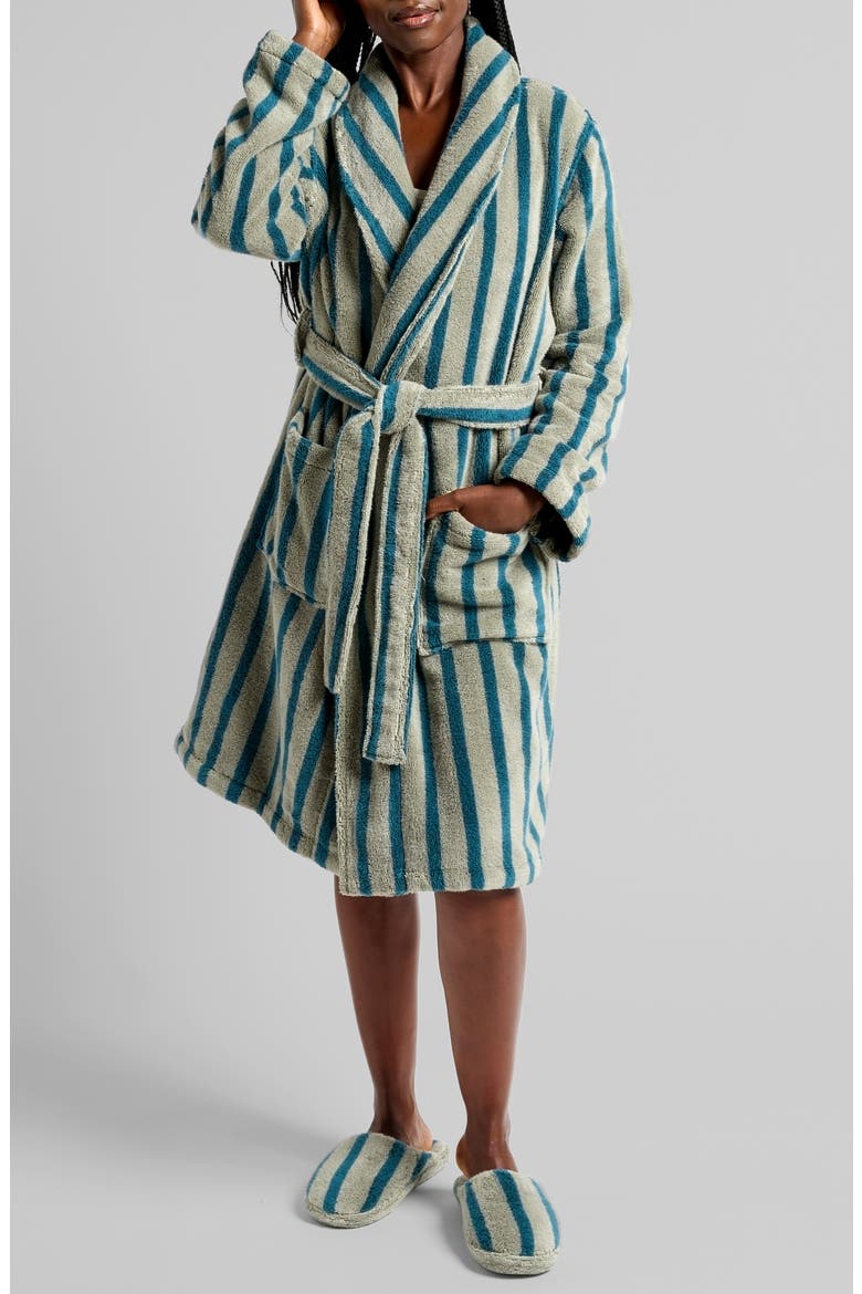 Turkish Cotton Stripe Robe, Main, color, MOSS AND PEACOCK
