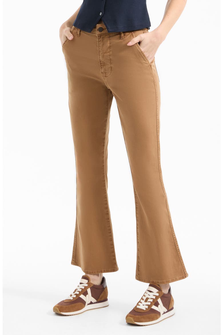 Carson High Waist Flare Ankle Crop Pants, Alternate, color, ACORN