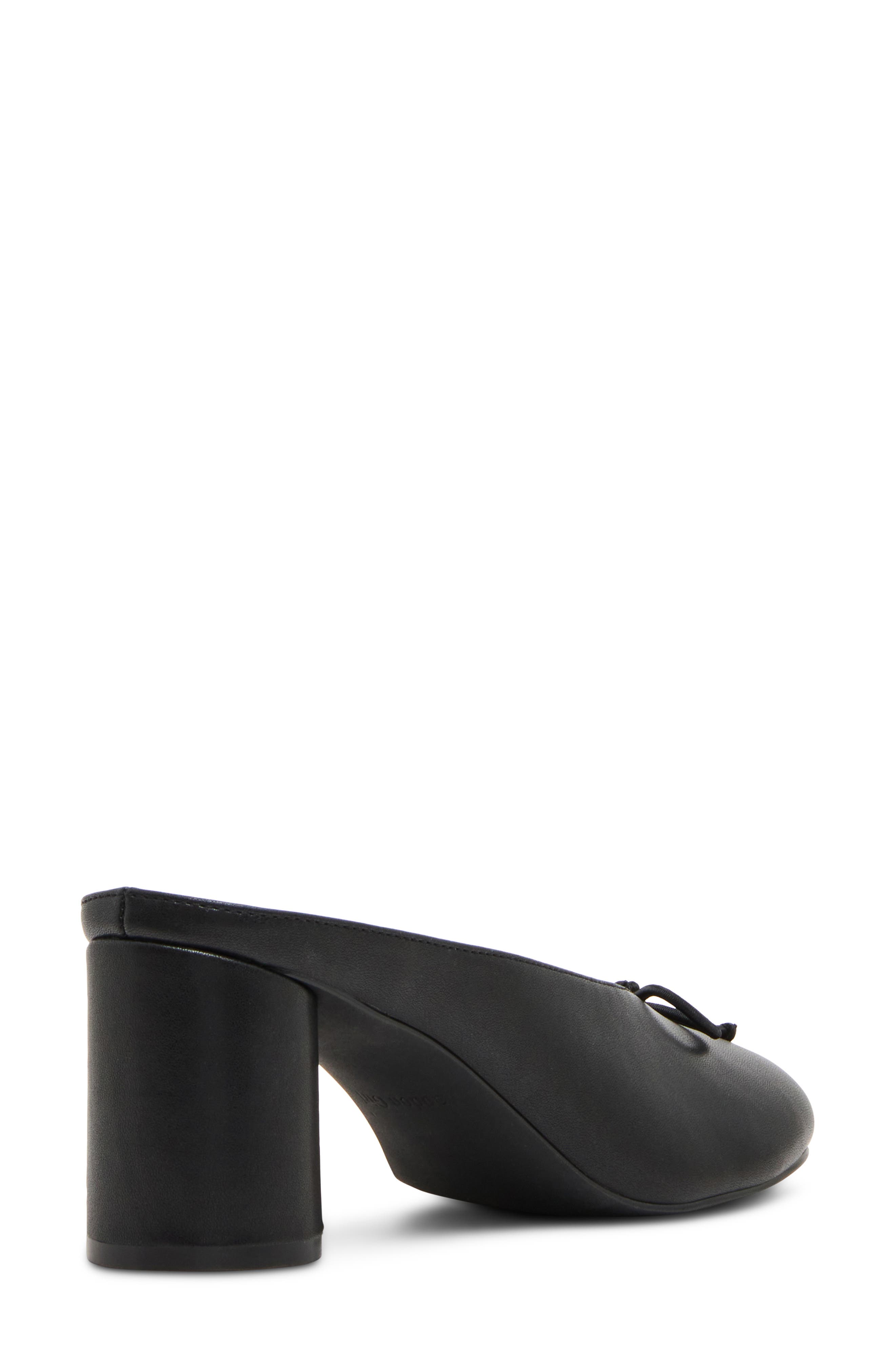 Chrome Faux Leather Split Toe Mule, Alternate, color, BLACK PARIS