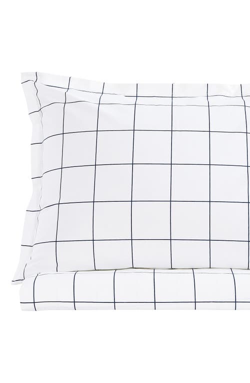 Melange Home Percale Cotton Grid Duvet Set