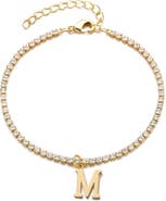Adornia Initial Charm Tennis Bracelet