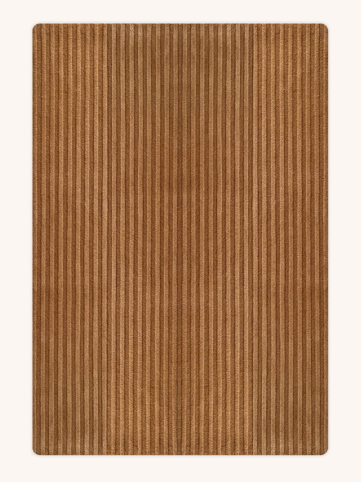 Maison Deux Solid Stripe Rug in Terra Brown 