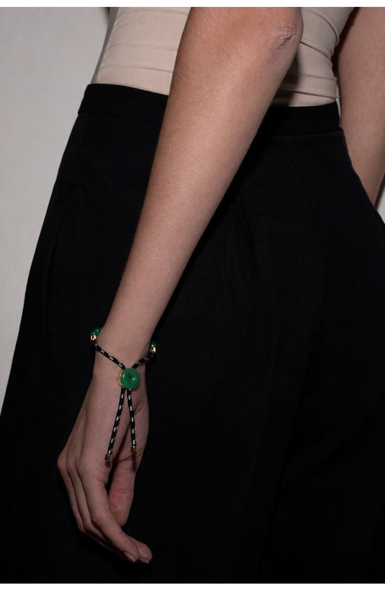 seree Paracord Jade Slider Bracelet, Alternate, color, Black