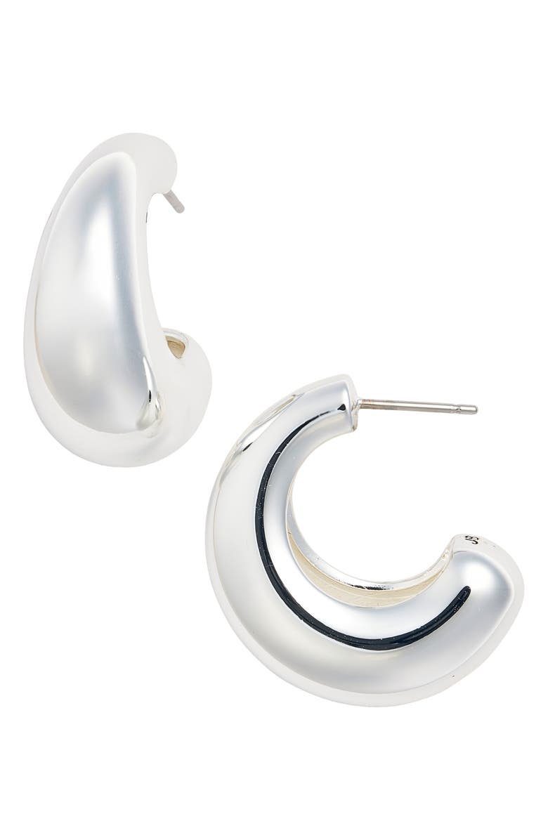 Jenny Bird Full Volume Hoop Earrings, Main, color, High Polish Silver