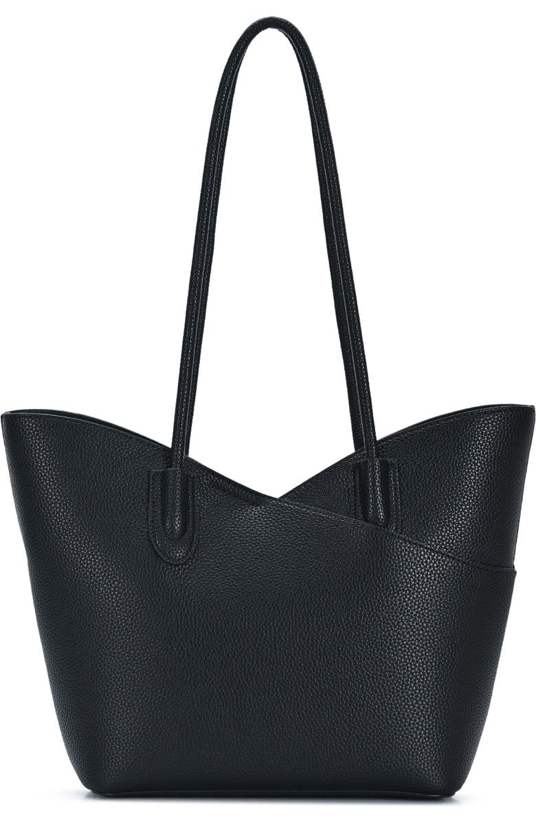 Antik Kraft Shoulder Tote Bag with Removable Pouch, Main, color, Black