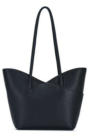 Antik Kraft Shoulder Tote Bag With Removable Pouch In Black