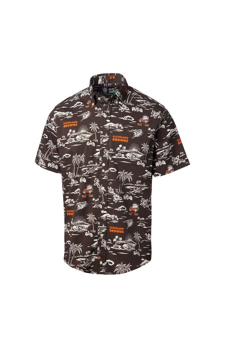 Reyn Spooner Men's Reyn Spooner Brown Cleveland Browns Throwback Kekai Print Button-Up Shirt, Alternate, color, Brown
