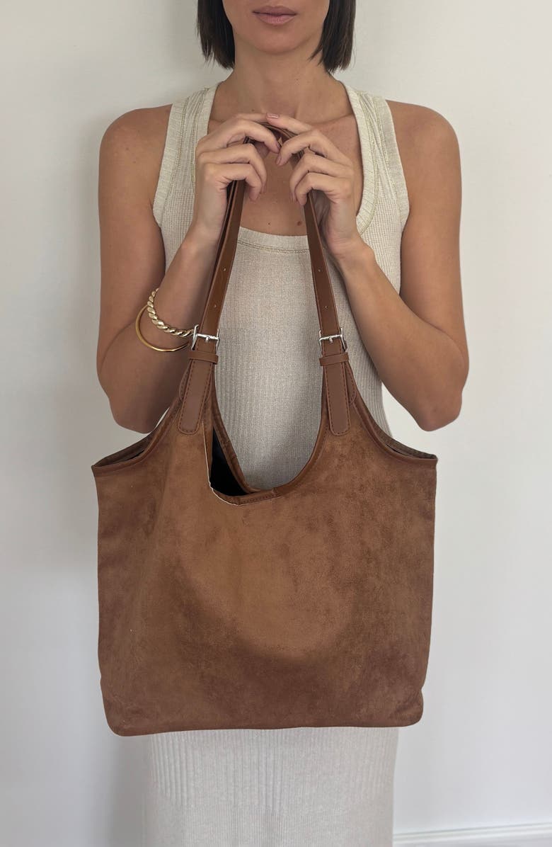 Adornia Rust Brown Shoulder Bag, Alternate, color, Brown
