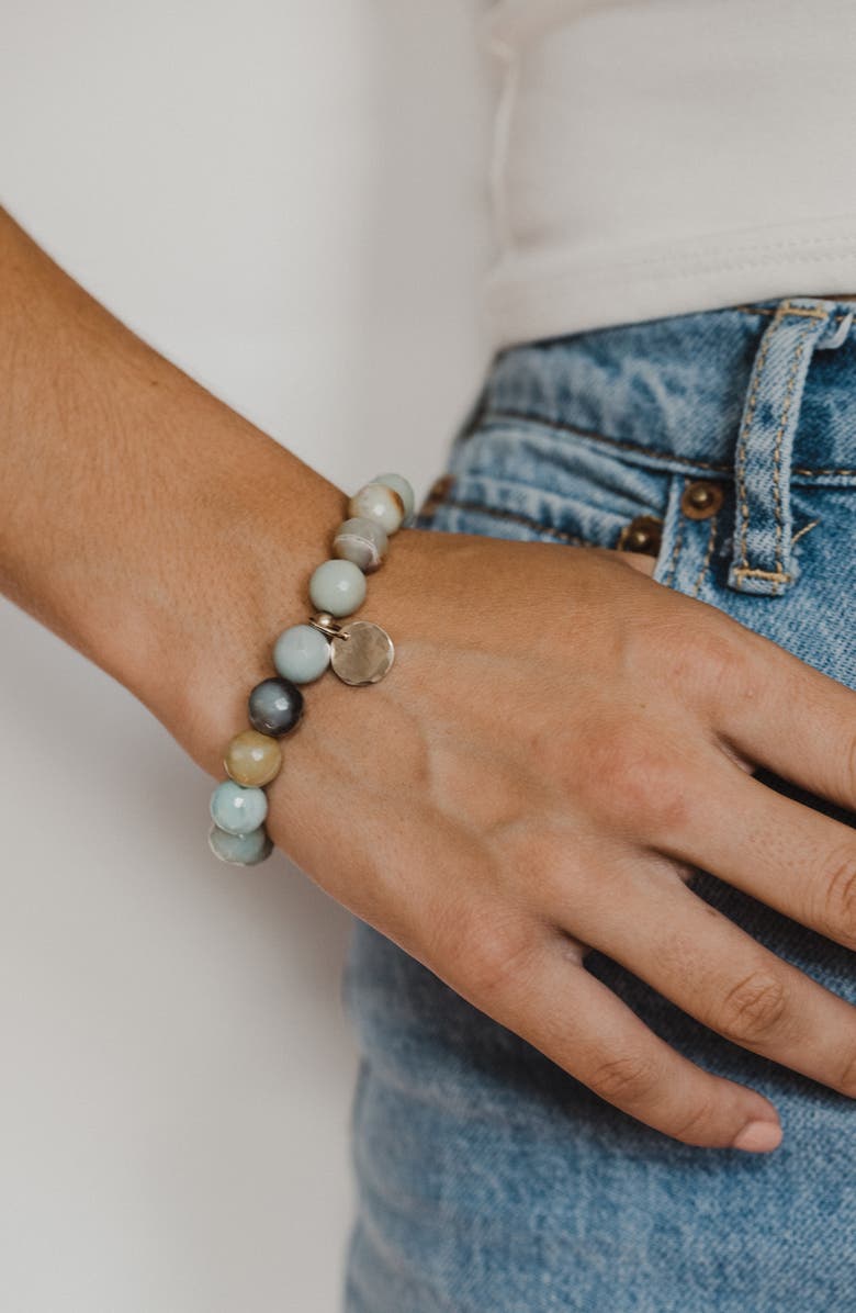 Teressa Lane Jewelry 14K Gold-Fill Stone Stretch Bracelet, Alternate, color, 